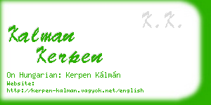 kalman kerpen business card