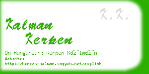 kalman kerpen business card